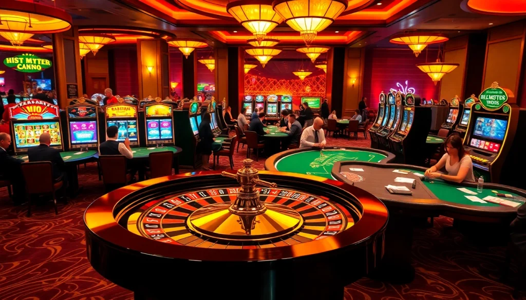 Experience the thrill of BL555 as players enjoy poker and vibrant slot machines in a dynamic casino atmosphere.