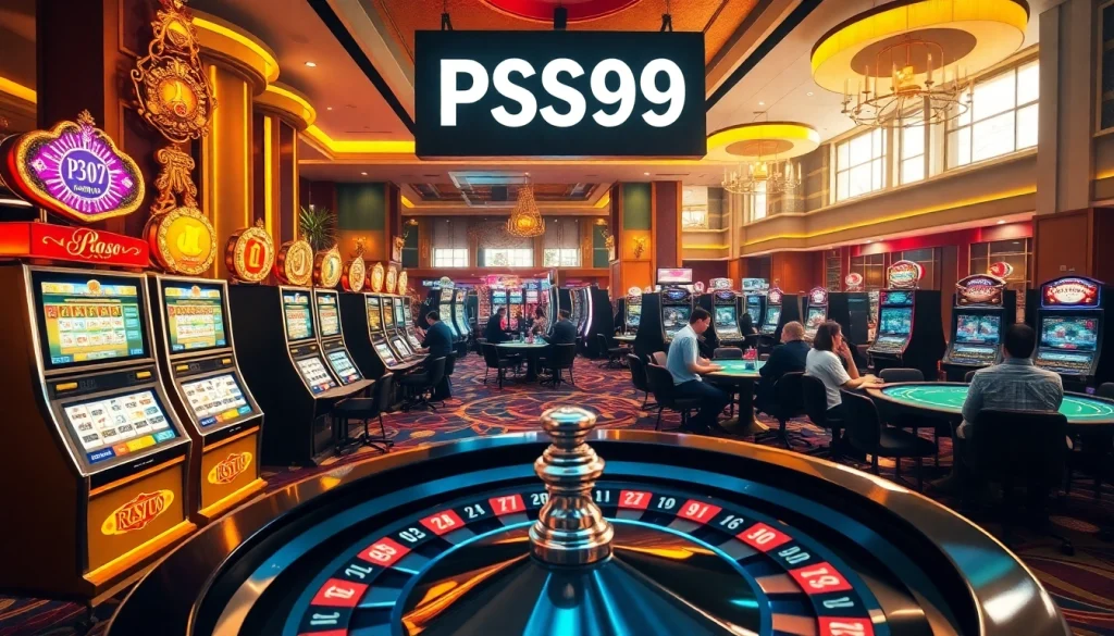 Experience the excitement of PS99 slots with joyful players enjoying vibrant casino atmosphere.
