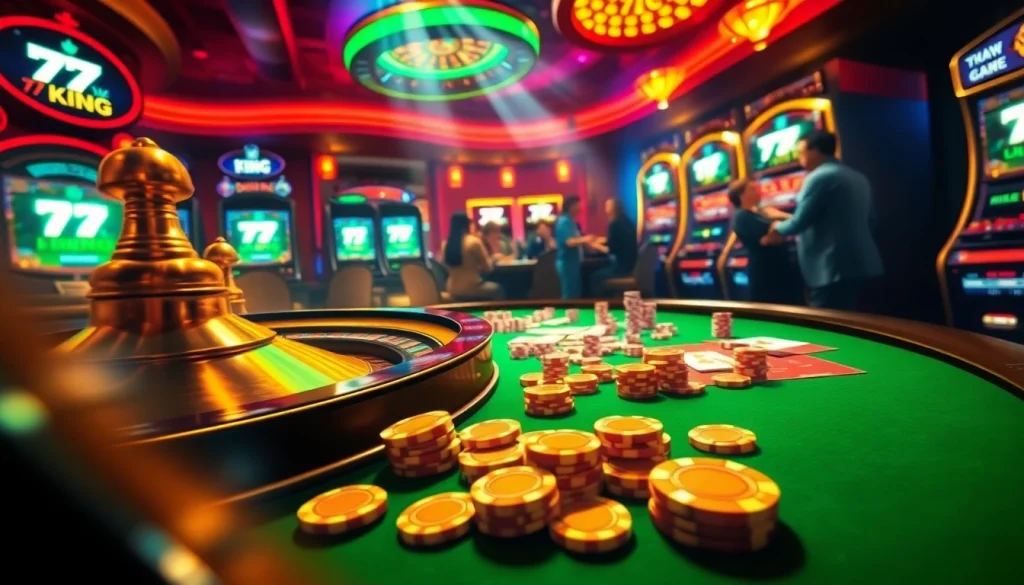 Experience thrilling moments at the casino with 79KING, featuring vibrant poker tables and mesmerizing slot machines.